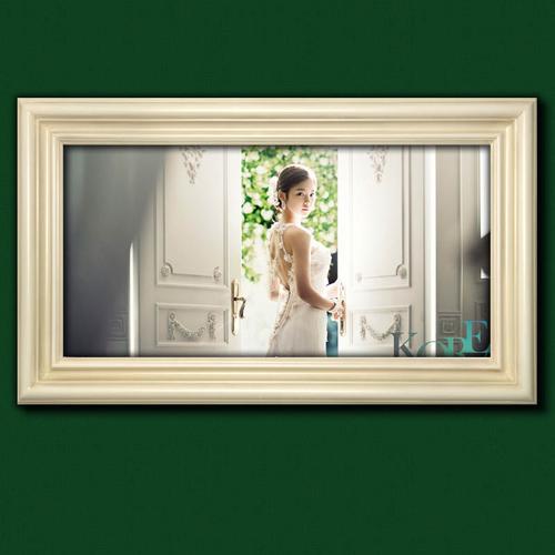 50寸60寸客厅挂墙相框实木私人定制韩式画框镜框薇拉婚纱照片放大